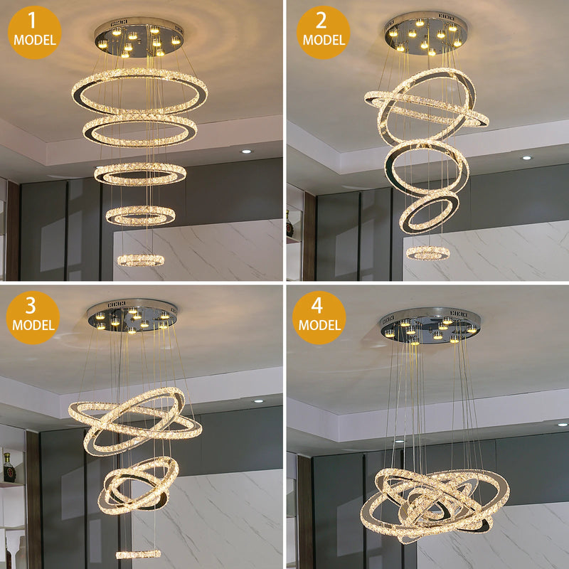 Lush Elvora Multi Hoop Pendant Light Chrome