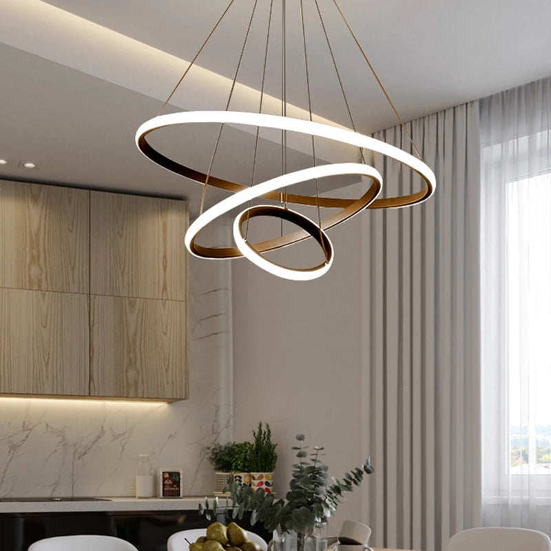 Lush Melvessa 3 Light Multi Hoop Pendant Light