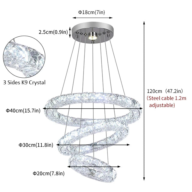 Lush Elvora Multi Hoop Pendant Light Chrome