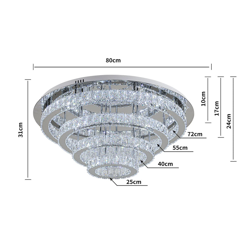 Lush Lorvenza Crystal Chandelier Chrome