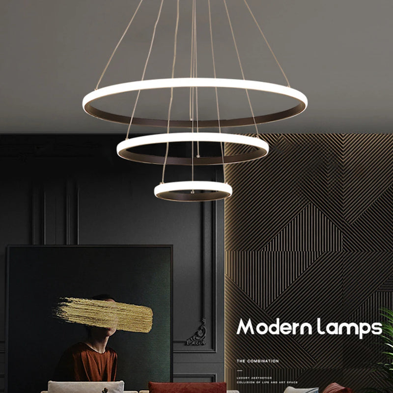Lush Melvessa 3 Light Multi Hoop Pendant Light