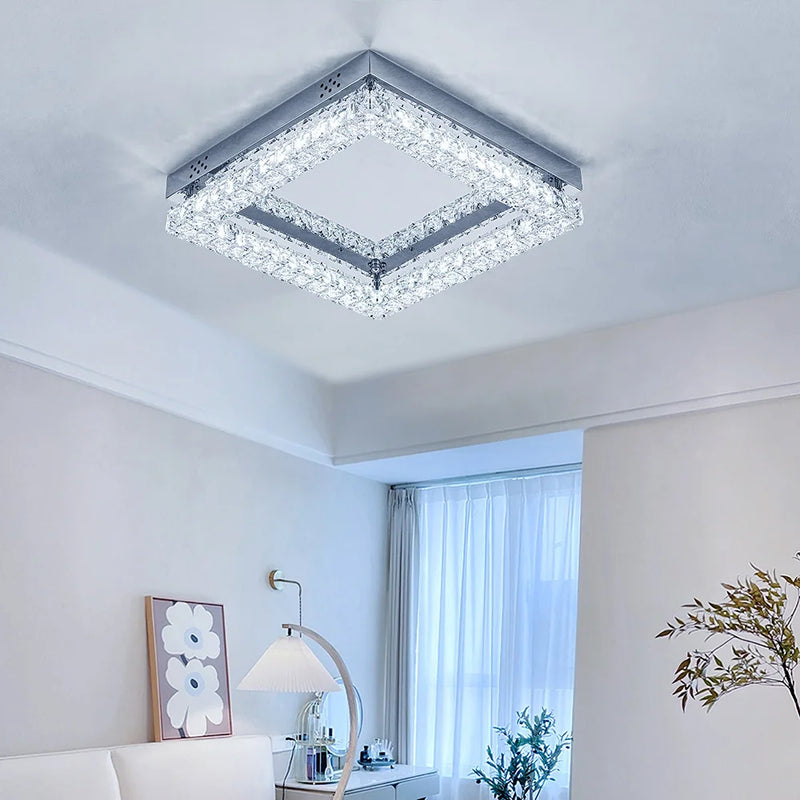 Lush Lorvenza Crystal Chandelier Chrome