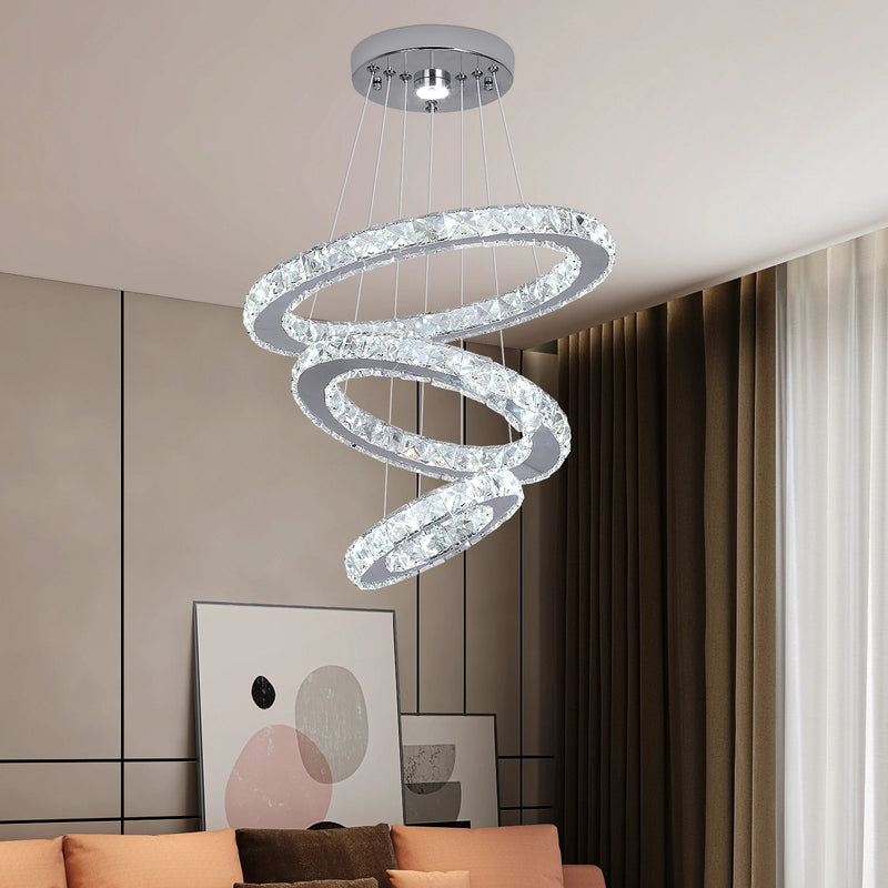 Lush Elvora Multi Hoop Pendant Light Chrome