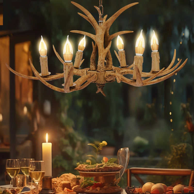 Lush Celvane 6 Light Multi Arm Pendant Light Resin Brown