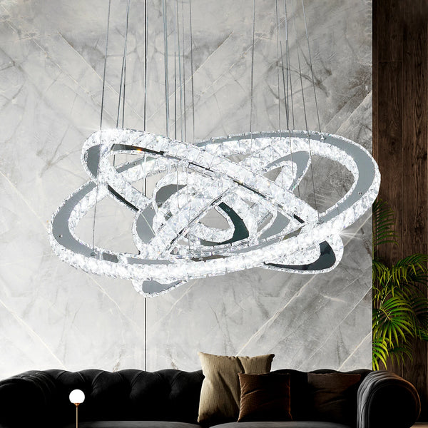 Lush Elvora Multi Hoop Pendant Light Chrome
