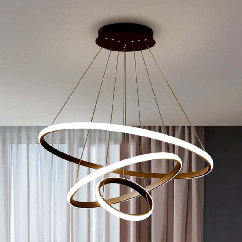 Lush Melvessa 3 Light Multi Hoop Pendant Light