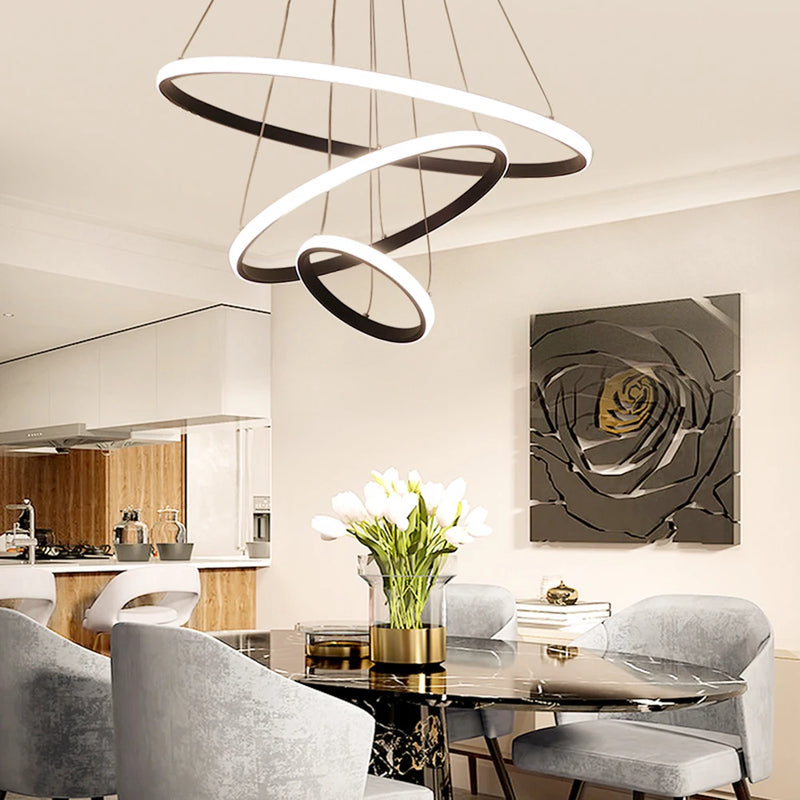 Lush Melvessa 3 Light Multi Hoop Pendant Light