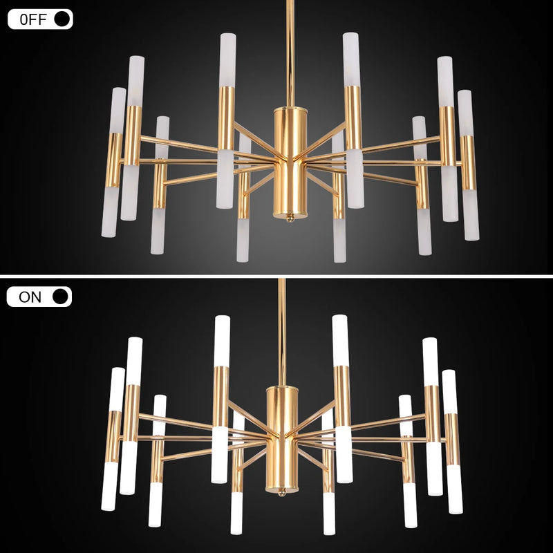 Lush Velmira 20 Light Multi Arm Pendant Light Gold