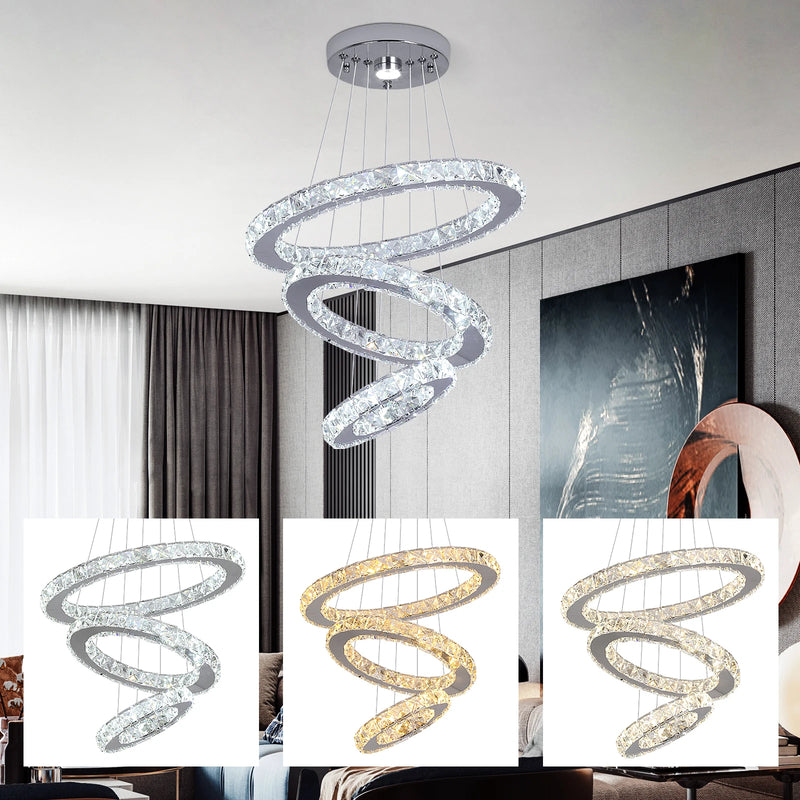 Lush Elvora Multi Hoop Pendant Light Chrome