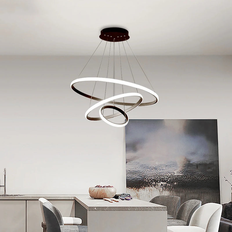 Lush Melvessa 3 Light Multi Hoop Pendant Light