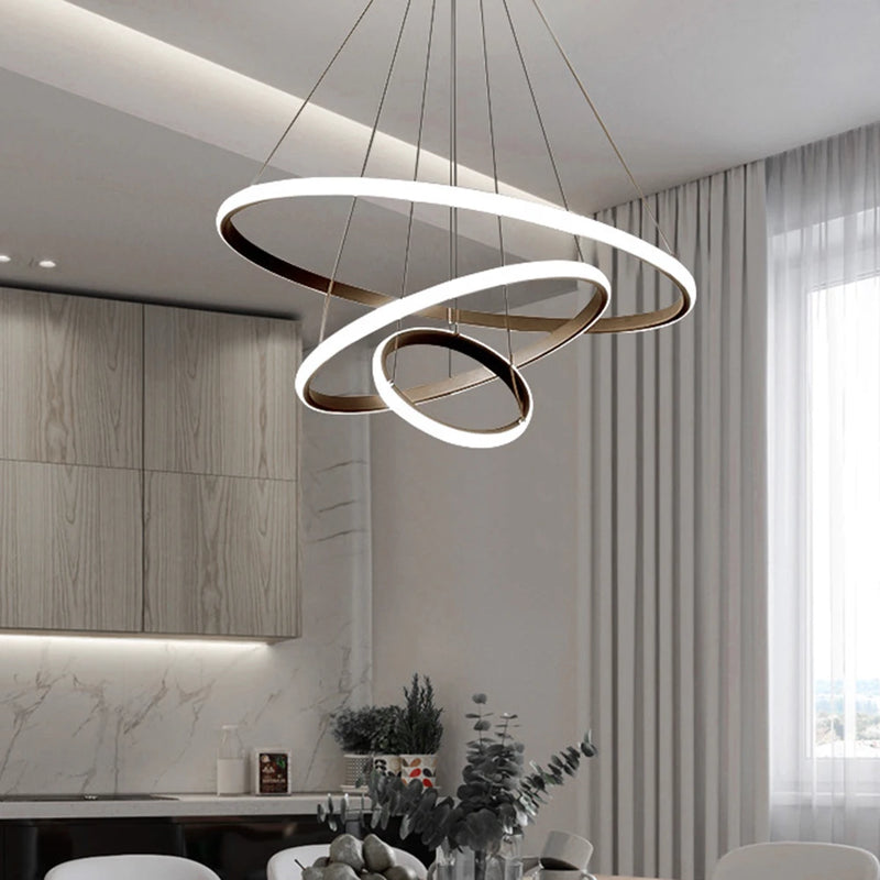 Lush Melvessa 3 Light Multi Hoop Pendant Light