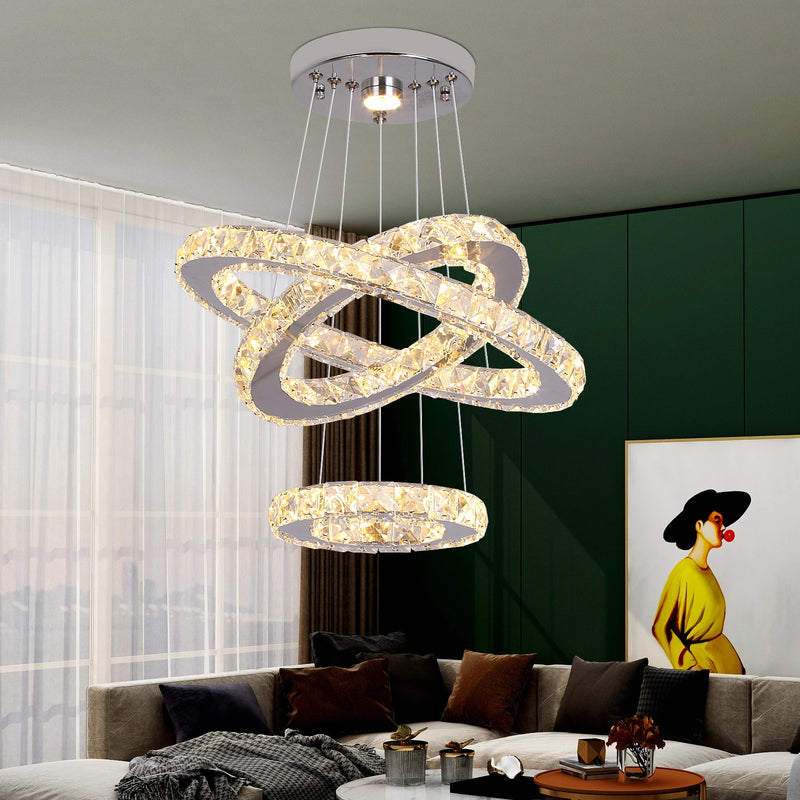 Lush Elvora Multi Hoop Pendant Light Chrome