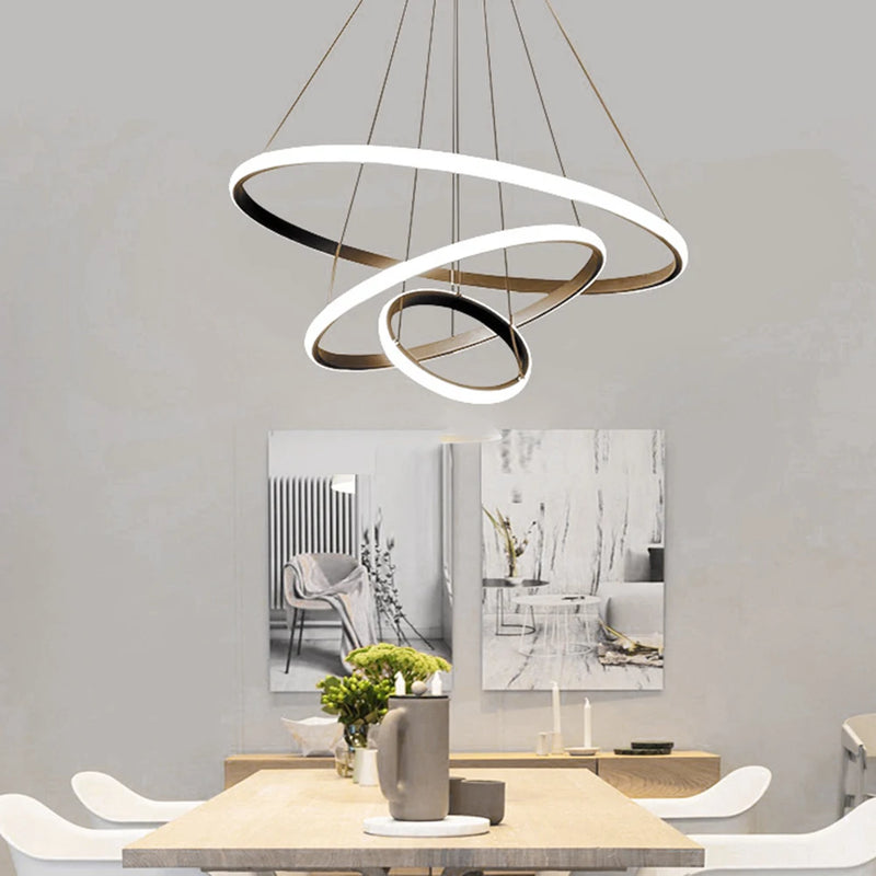 Lush Melvessa 3 Light Multi Hoop Pendant Light