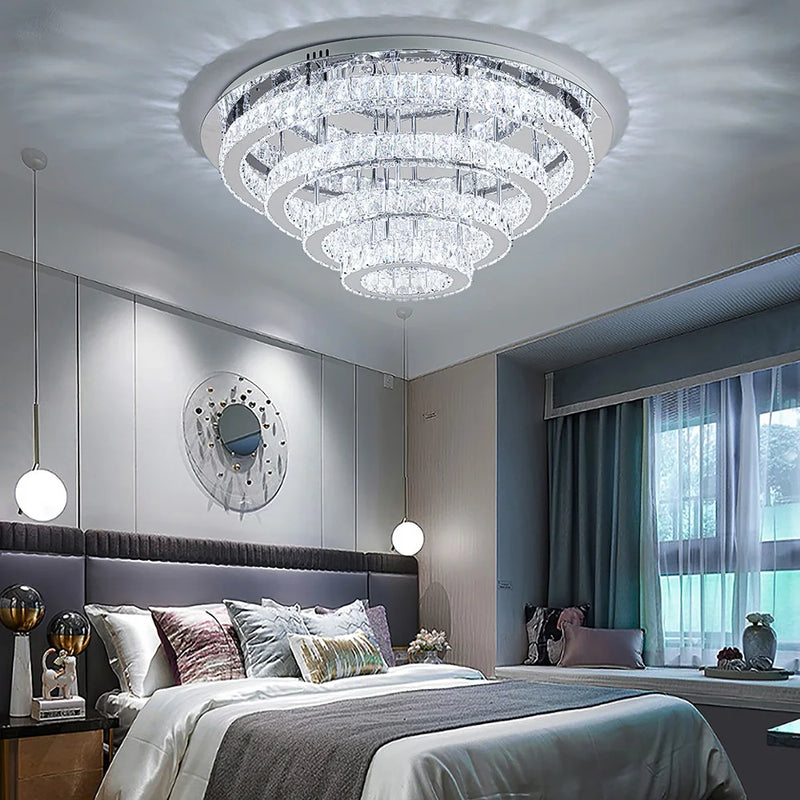 Lush Lorvenza Crystal Chandelier Chrome