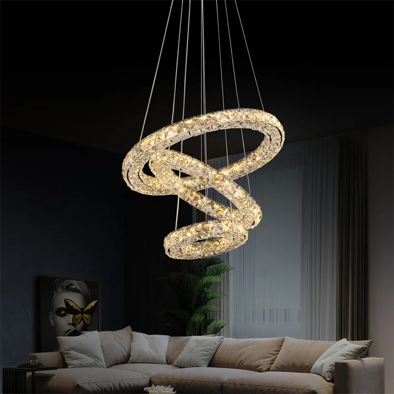 Lush Elvora Multi Hoop Pendant Light Chrome