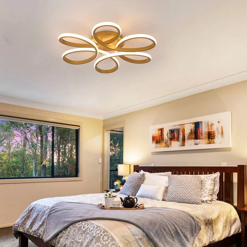 Lush Carvene Multi Hoop Pendant Light Aluminum