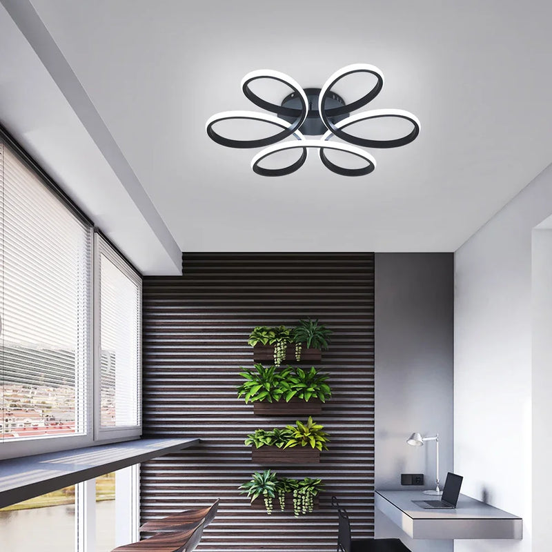 Lush Carvene Multi Hoop Pendant Light Aluminum