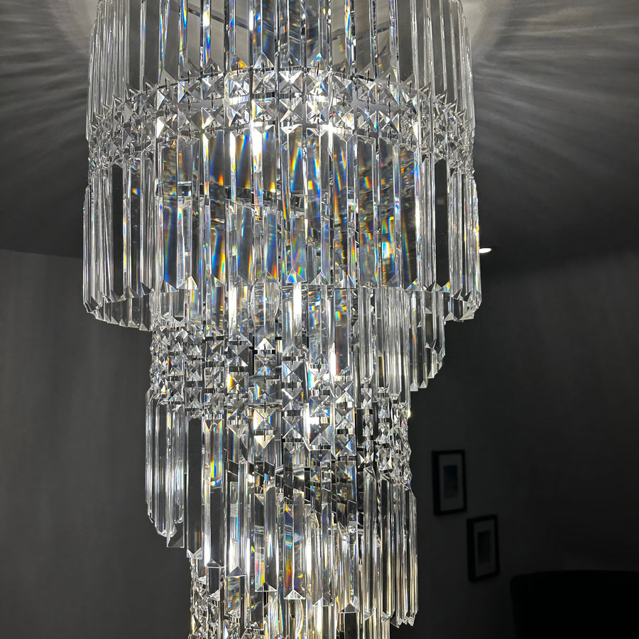 Toronto 14Light Clear Crystal Spiral Chandelier Lush Chandeliers