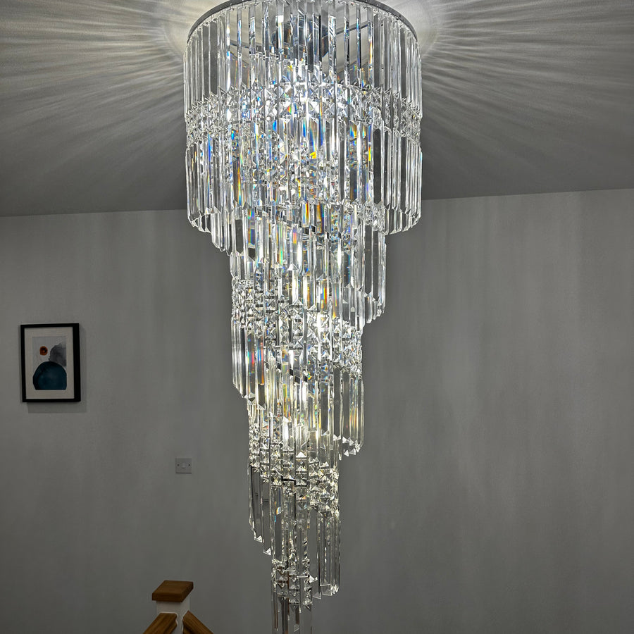 presenting the 14 light Toronto spiral crystal chandelier from lush chandeliers