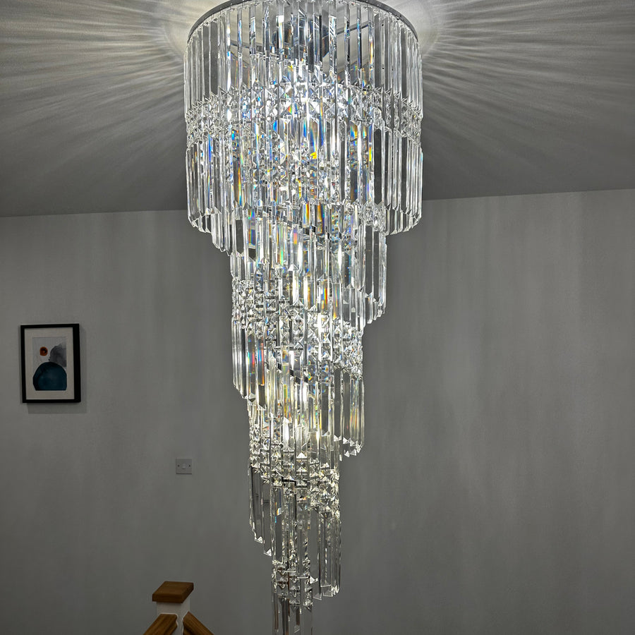 Toronto 14Light Clear Crystal Spiral Chandelier Lush Chandeliers