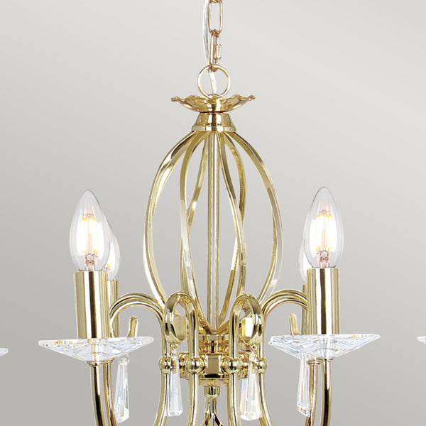 Elstead Aegean 8 Light Chandelier - Polished Brass