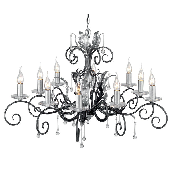 Elstead Amarilli 10 Light Chandelier - Black/Silver
