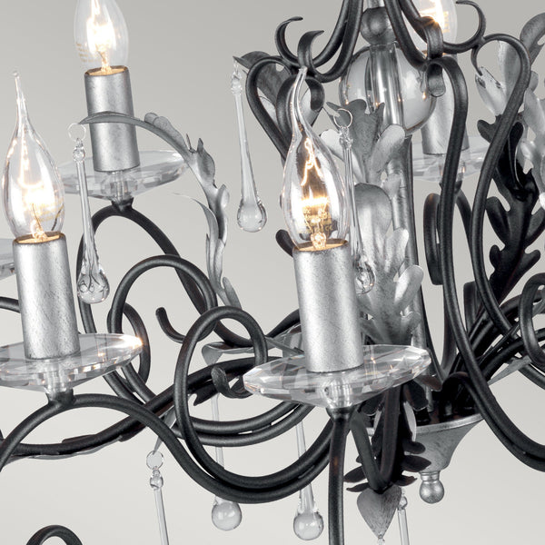 Elstead Amarilli 10 Light Chandelier - Black/Silver