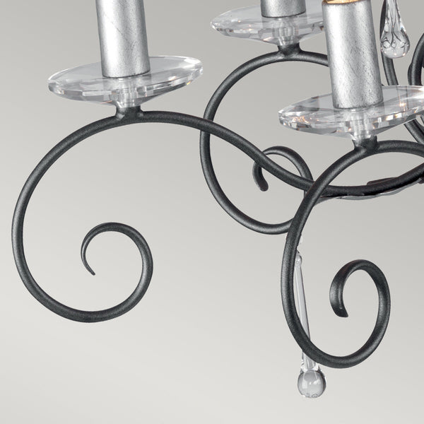 Elstead Amarilli 10 Light Chandelier - Black/Silver