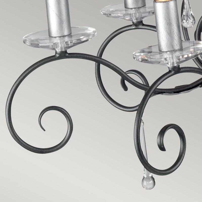 Elstead Amarilli 10 Light Chandelier - Black/Silver