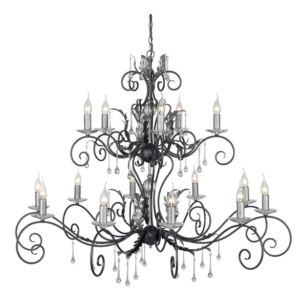 Elstead Amarilli 15 Light Chandelier - Black/Silver