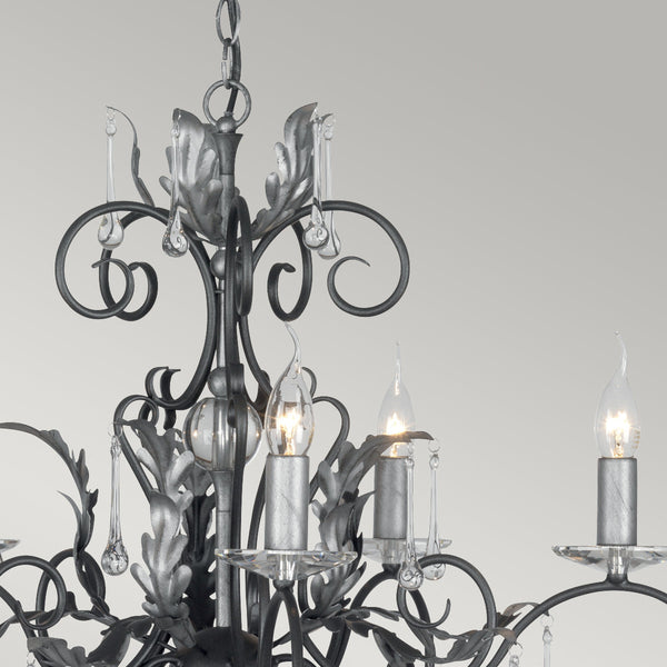 Elstead Amarilli 15 Light Chandelier - Black/Silver