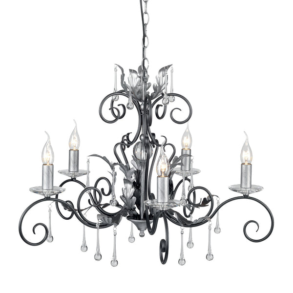 Elstead Amarilli 5 Light Chandelier - Black/Silver