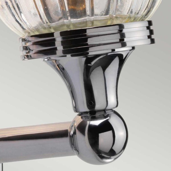 Austen 1 Light Wall Light in polished chrome, IP44-rated for bathroom use. Elegant, solid brass construction with a timeless design.