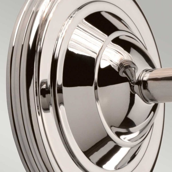 Austen 1 Light Wall Light in polished nickel, IP44-rated for bathroom use. Crafted from solid brass, featuring an elegant and timeless design.