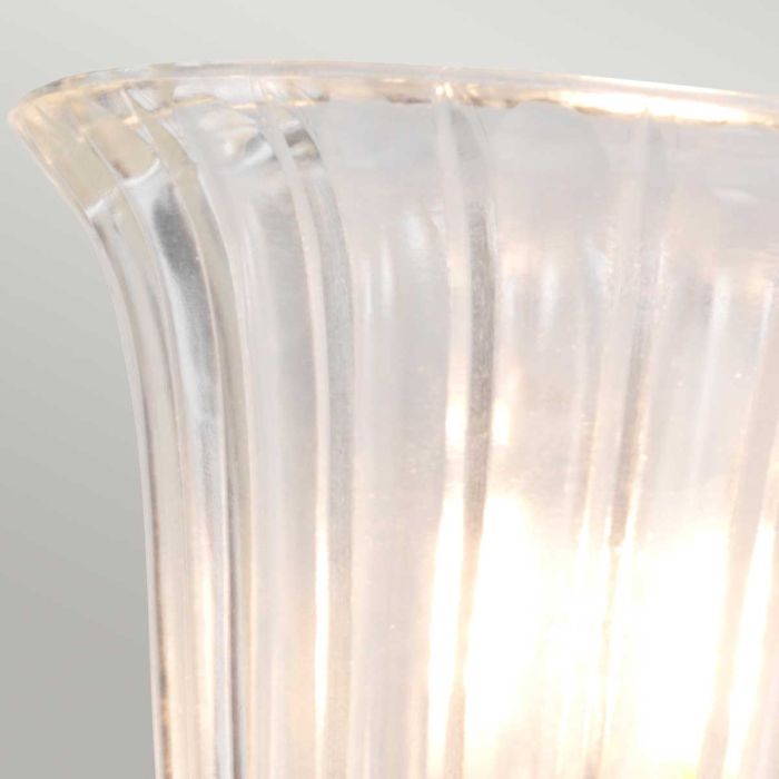 Elstead Carroll 1 Light Wall Light in polished chrome with a solid brass build and sleek finish. IP44-rated for bathroom use, includes a 3W LED G9 bulb. Provides warm 3000K illumination with a stylish design.