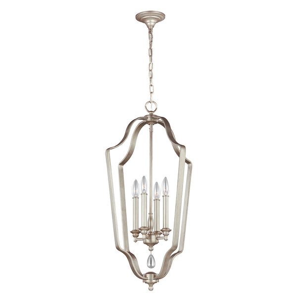 Elstead Dewitt 4-Light Ceiling Light Sunrise Silver – A sophisticated ceiling fixture with a graceful sunrise silver finish, teardrop crystals with a pearlesque shimmer, and an adjustable height design. Perfect for dining rooms, living spaces, and elegant interiors, this dimmable light fixture brings a timeless and luxurious ambiance to any room.