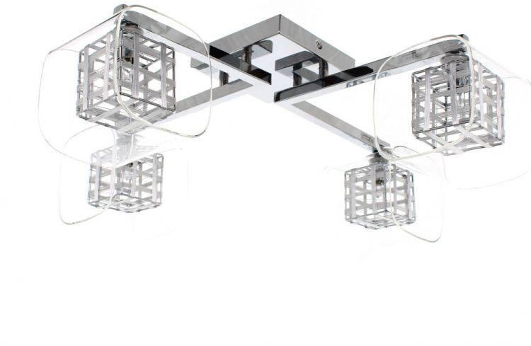 Impex Avignon 4-Light Multi-Arm Pendant Light in Chrome features a sleek metal frame, modern polished finish, and four G9 lights, providing stylish illumination for contemporary interiors.
