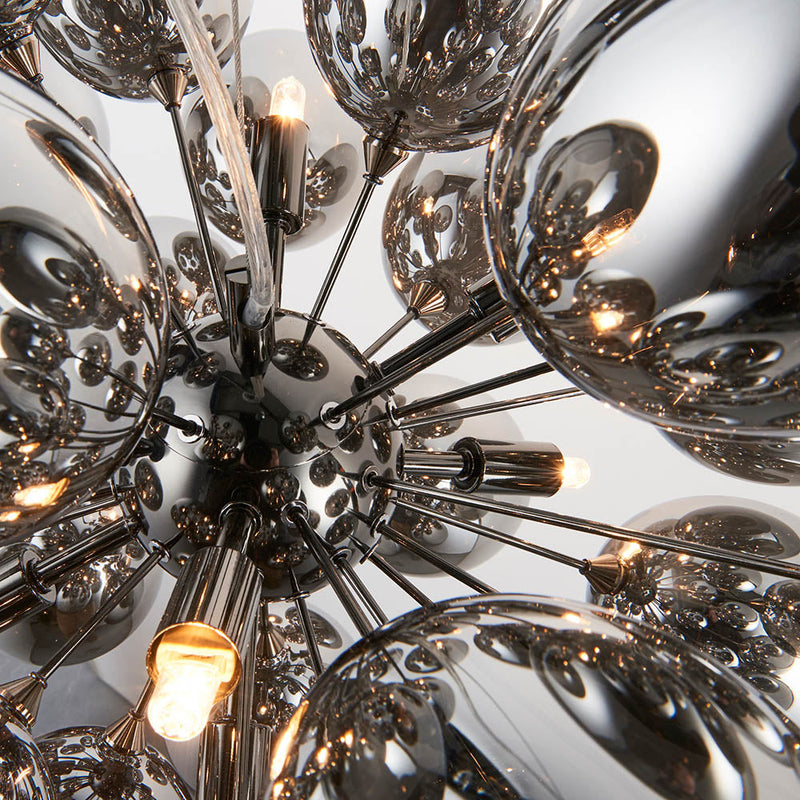 Endon Infinity 8 Light 80124 Chandelier With Dark Chrome Glass Shades