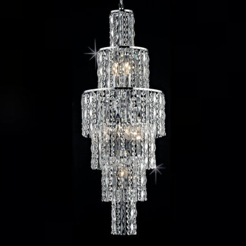 Impex CF03220-06-CH New York 6 Light Crystal Cascade Chandelier Polished Chrome