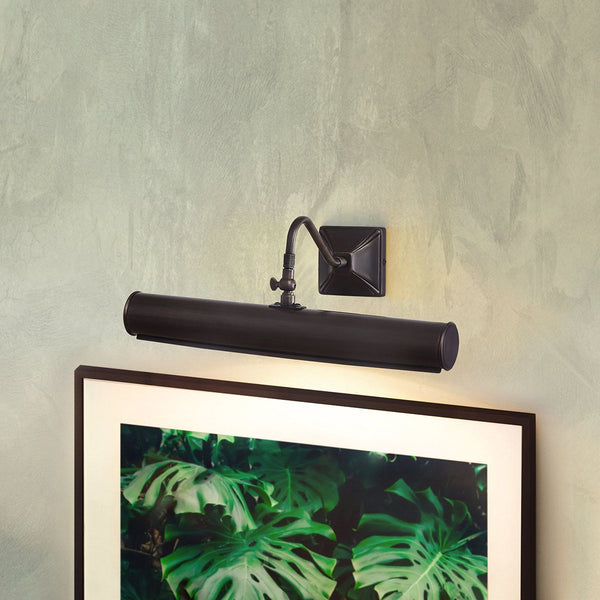 Elstead Picture Light 2 Light Large in dark bronze, designed for elegant artwork illumination. Features a rich finish, dimmable functionality, and a durable steel build.