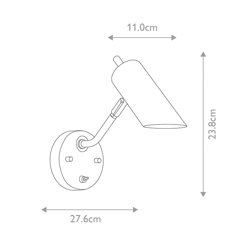 Elstead Quinto 1 Light Wall Light in dark grey and polished nickel, featuring a modern task-style design with a two-tone finish. Perfect for contemporary interiors with dimmable functionality.