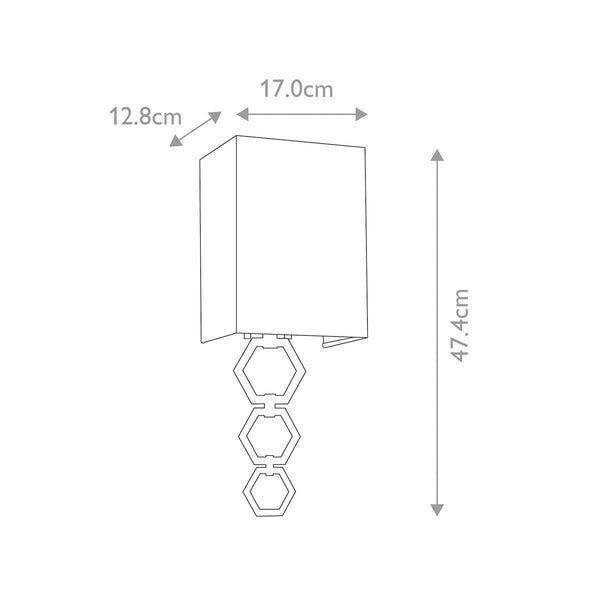 Elstead Ria Small 1 Light Wall Light in polished chrome, featuring a handcrafted ivory faux silk shade and an elegant octagonal finial. A compact and stylish lighting solution with dimmable functionality.