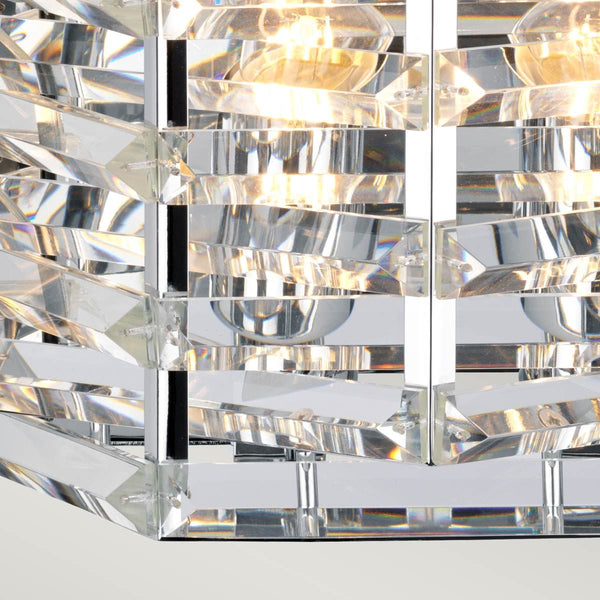 Elstead Shoal 2 Light Wall Light in polished nickel with interwoven K9 cut glass crystals, offering a glamorous and sophisticated lighting solution.