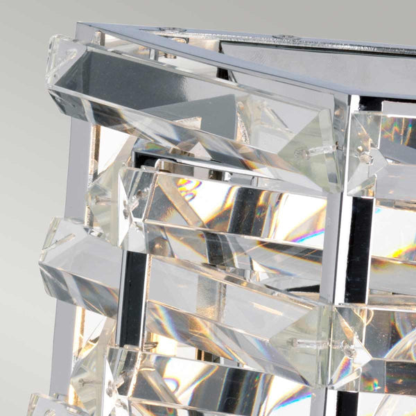 Elstead Shoal 2 Light Wall Light in polished nickel with interwoven K9 cut glass crystals, offering a glamorous and sophisticated lighting solution.