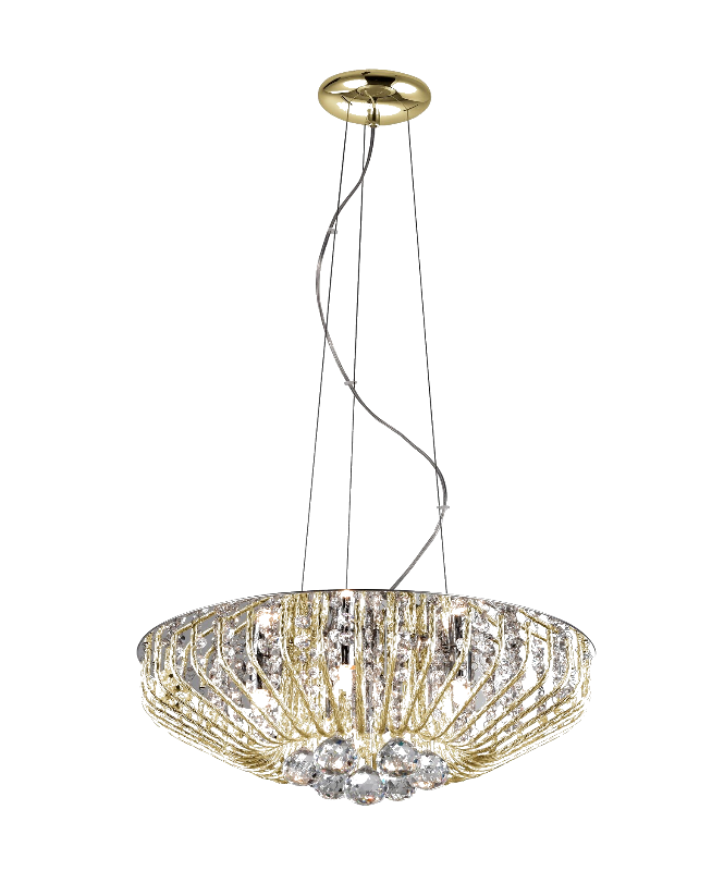 Carlo 6 Light Pendant Gold Ceiling Fitting