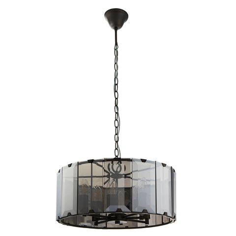 Endon lighting Clooney 8 Light Chandelier With Smoked Glass Panels