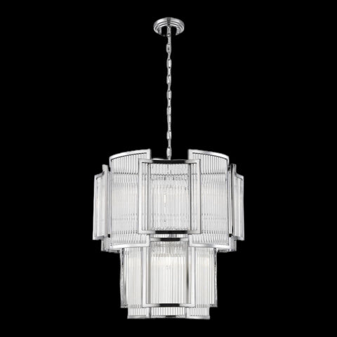 Impex 2 Tier Antigua 8-Light Art Deco Crystal Pendant Light