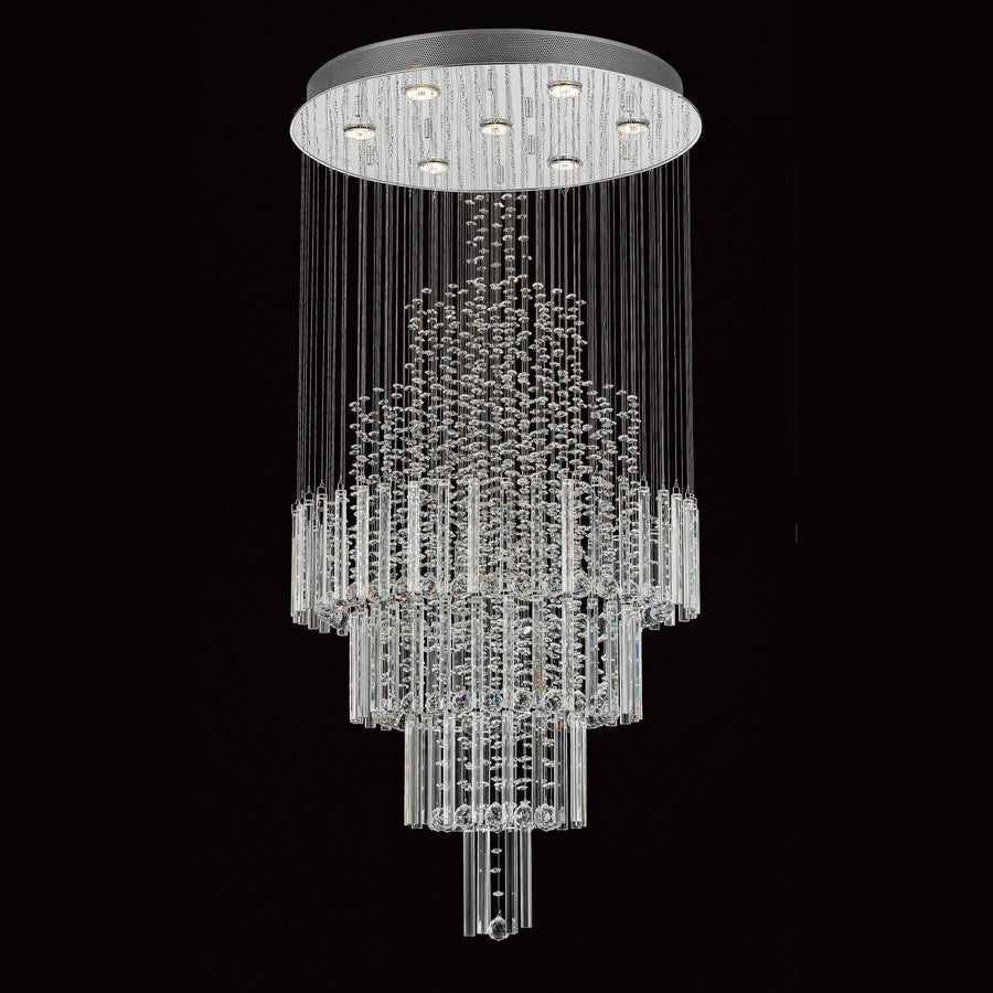 Impex CF110281-07-CH Barcelona Contemporary Chrome 7 Light Crystal Chandelier