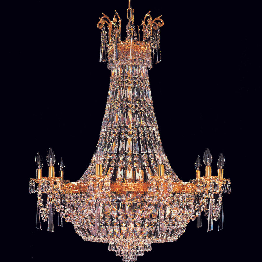 Impex Berlin ST00121/70/14/G Gold Plated Strass Crystal 14 Light Empire Chandelier