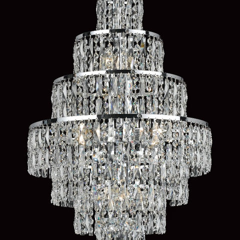 Impex CF03220-08-CH New York 8 Light Crystal Cascade Chandelier Polished Chrome